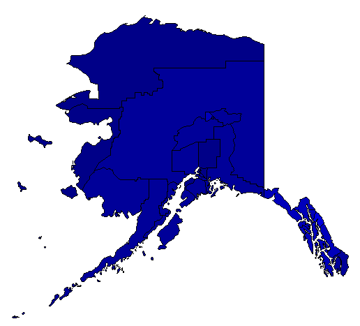 1996 Alaska County Map of General Election Results for Senator