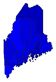 1996 Maine County Map of Republican Primary Election Results for Senator