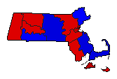 1996 Massachusetts County Map of General Election Results for Senator