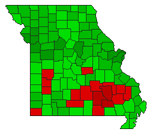 1996 Missouri County Map of General Election Results for Referendum