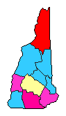 1996 New Hampshire County Map of Republican Primary Election Results for President