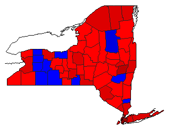 1996 New York County Map of General Election Results for President