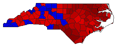 1996 North Carolina County Map of General Election Results for Attorney General