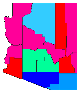 1996 Arizona County Map of Republican Primary Election Results for President