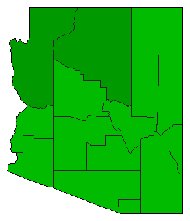 1996 Arizona County Map of General Election Results for Initiative