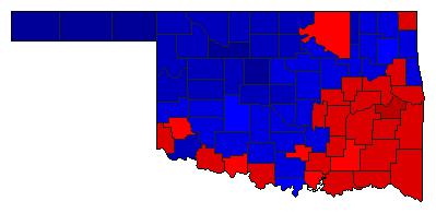 1996 Oklahoma County Map of General Election Results for Senator
