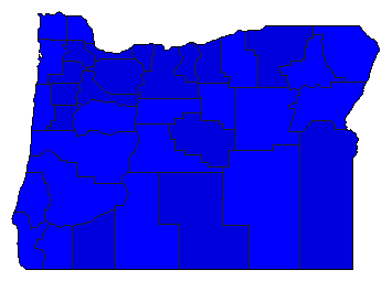 1996 Oregon County Map of Republican Primary Election Results for President