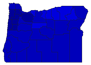 1996 Oregon County Map of Republican Primary Election Results for Secretary of State
