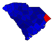 1996 South Carolina County Map of Republican Primary Election Results for Senator