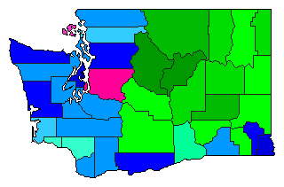1996 Washington County Map of Republican Primary Election Results for Governor