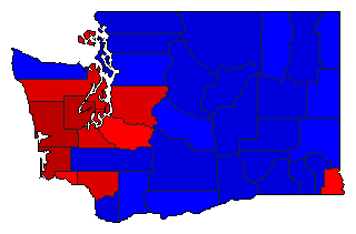 1996 Washington County Map of General Election Results for Lt. Governor