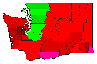 1996 Washington County Map of Democratic Primary Election Results for Lt. Governor