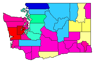1996 Washington County Map of Open Primary Election Results for Lt. Governor