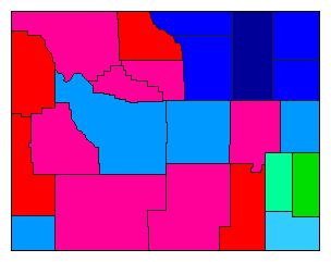 1996 Wyoming County Map of Republican Primary Election Results for Senator