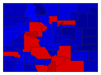 1996 Colorado County Map of General Election Results for Senator