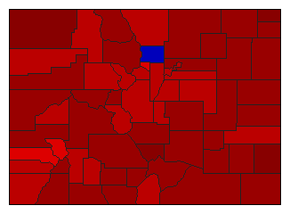 1996 Colorado County Map of Democratic Primary Election Results for Senator