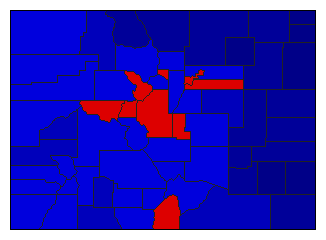 1996 Colorado County Map of Republican Primary Election Results for Senator