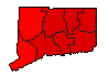 1996 Connecticut County Map of General Election Results for President