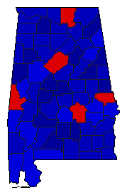 1998 Alabama County Map of Republican Runoff Election Results for Governor