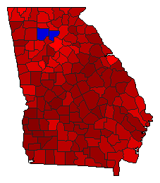 1998 Georgia County Map of General Election Results for Agriculture Commissioner