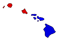 1998 Hawaii County Map of General Election Results for Governor