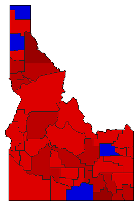 1998 Idaho County Map of General Election Results for Controller