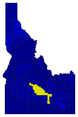 1998 Idaho County Map of General Election Results for State Treasurer