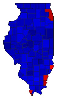 1998 Illinois County Map of General Election Results for Senator