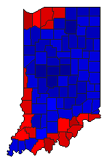 1998 Indiana County Map of General Election Results for Secretary of State