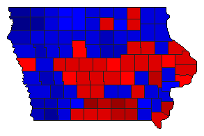 1998 Iowa County Map of General Election Results for Agriculture Commissioner