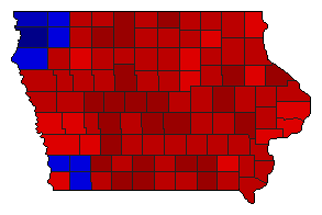 1998 Iowa County Map of General Election Results for Attorney General