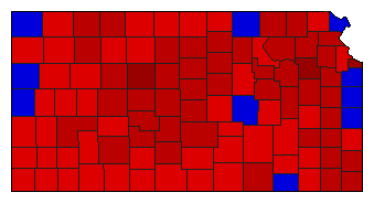1998 Kansas County Map of General Election Results for Insurance Commissioner