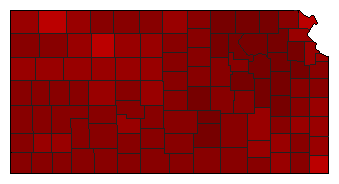 1998 Kansas County Map of Democratic Primary Election Results for Governor