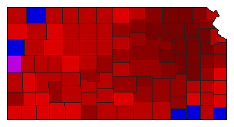 1998 Kansas County Map of Democratic Primary Election Results for Attorney General