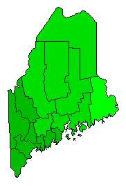 1998 Maine County Map of General Election Results for Governor