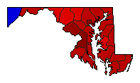 1998 Maryland County Map of General Election Results for Senator