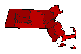 1998 Massachusetts County Map of General Election Results for Secretary of State
