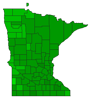 1998 Minnesota County Map of General Election Results for Amendment