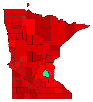 1998 Minnesota County Map of Democratic Primary Election Results for Attorney General
