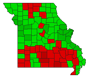 1998 Missouri County Map of General Election Results for Referendum