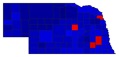 1998 Nebraska County Map of General Election Results for State Auditor