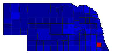 1998 Nebraska County Map of General Election Results for State Treasurer