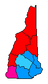 1998 New Hampshire County Map of Republican Primary Election Results for Governor