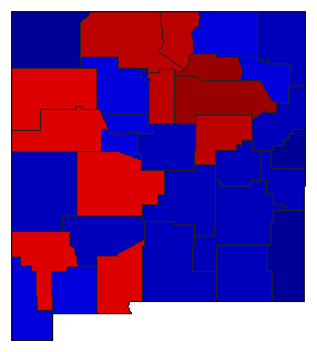 1998 New Mexico County Map of General Election Results for Governor