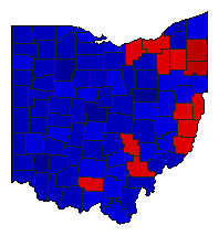 1998 Ohio County Map of General Election Results for Senator