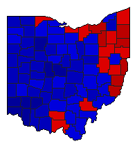 1998 Ohio County Map of General Election Results for State Treasurer
