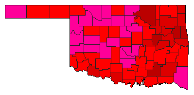 1998 Oklahoma County Map of Democratic Primary Election Results for Senator