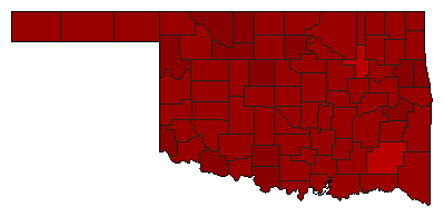 1998 Oklahoma County Map of Democratic Runoff Election Results for Senator