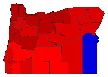1998 Oregon County Map of General Election Results for Senator