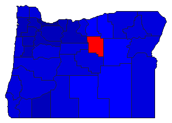 1998 Oregon County Map of Republican Primary Election Results for Senator
